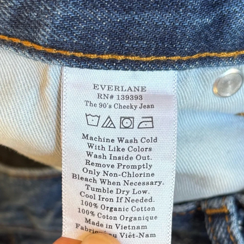 Everlane THE '9OS CHEEKY® JEAN in Organic Cotton Size 29 Dark Wash Ankle Length - Picture 8 of 11